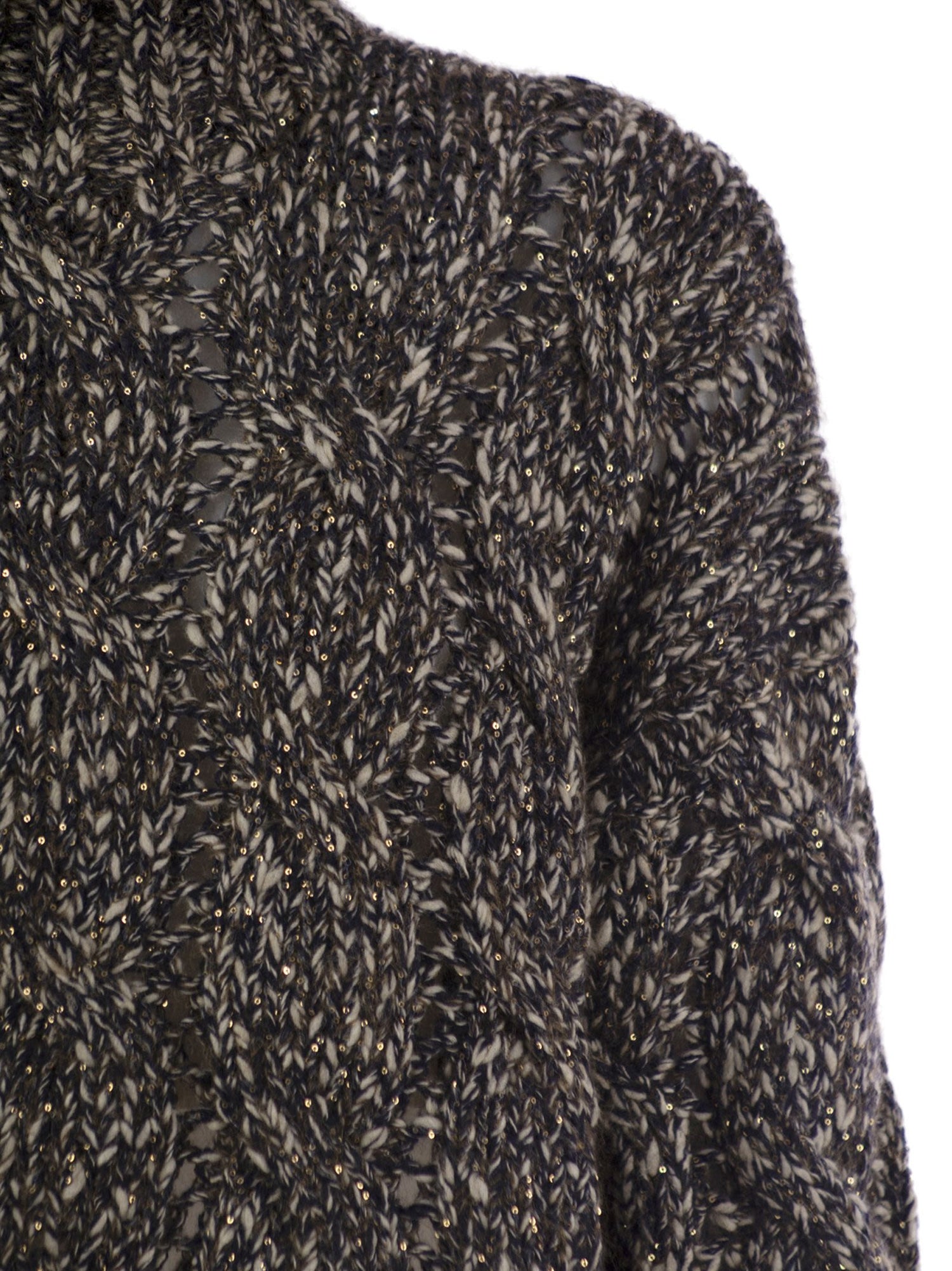 Brunello Cucinelli Women Soft Wool, Cashmere And Mohair Turtleneck Sweater With Braided Design by Luosophy