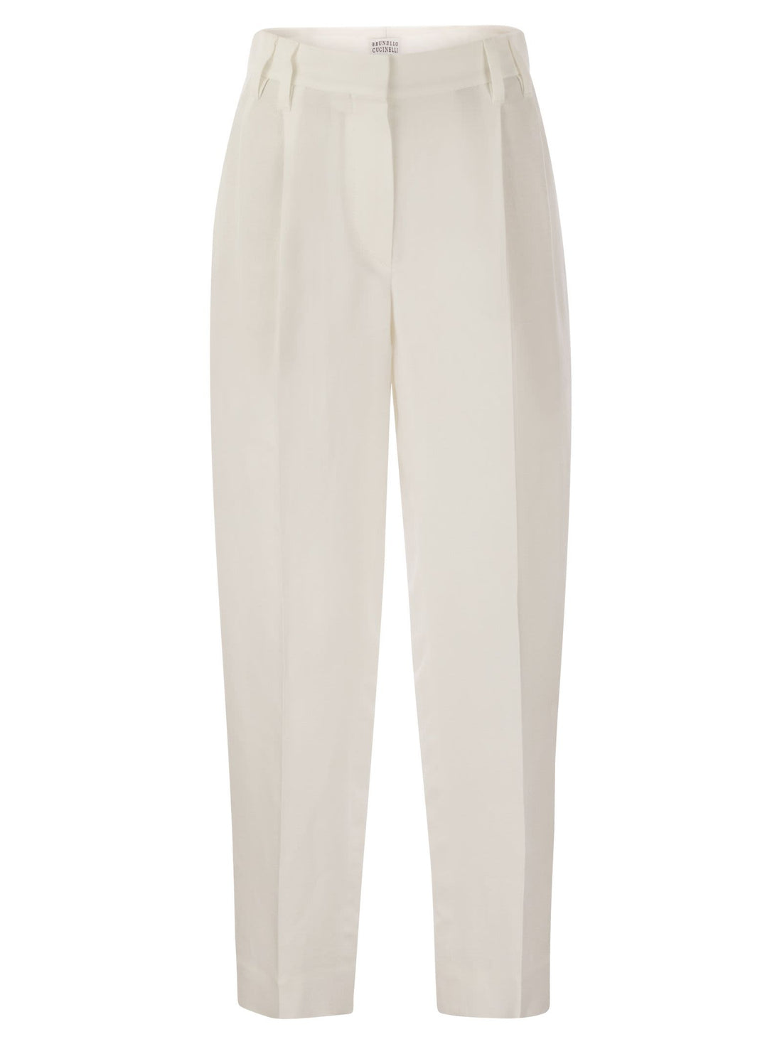 Brunello Cucinelli Women Slouchy Trousers In Viscose And Linen Fluid Twill With Moniline by Luosophy