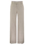 Brunello Cucinelli Women Flared Loose-Fitting Trousers In Sparkling Linen Twill With Necklace by Luosophy