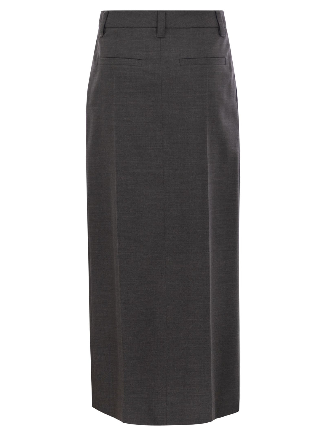 Brunello Cucinelli Women Sartorial Long Skirt In Virgin Wool Canvas by Luosophy