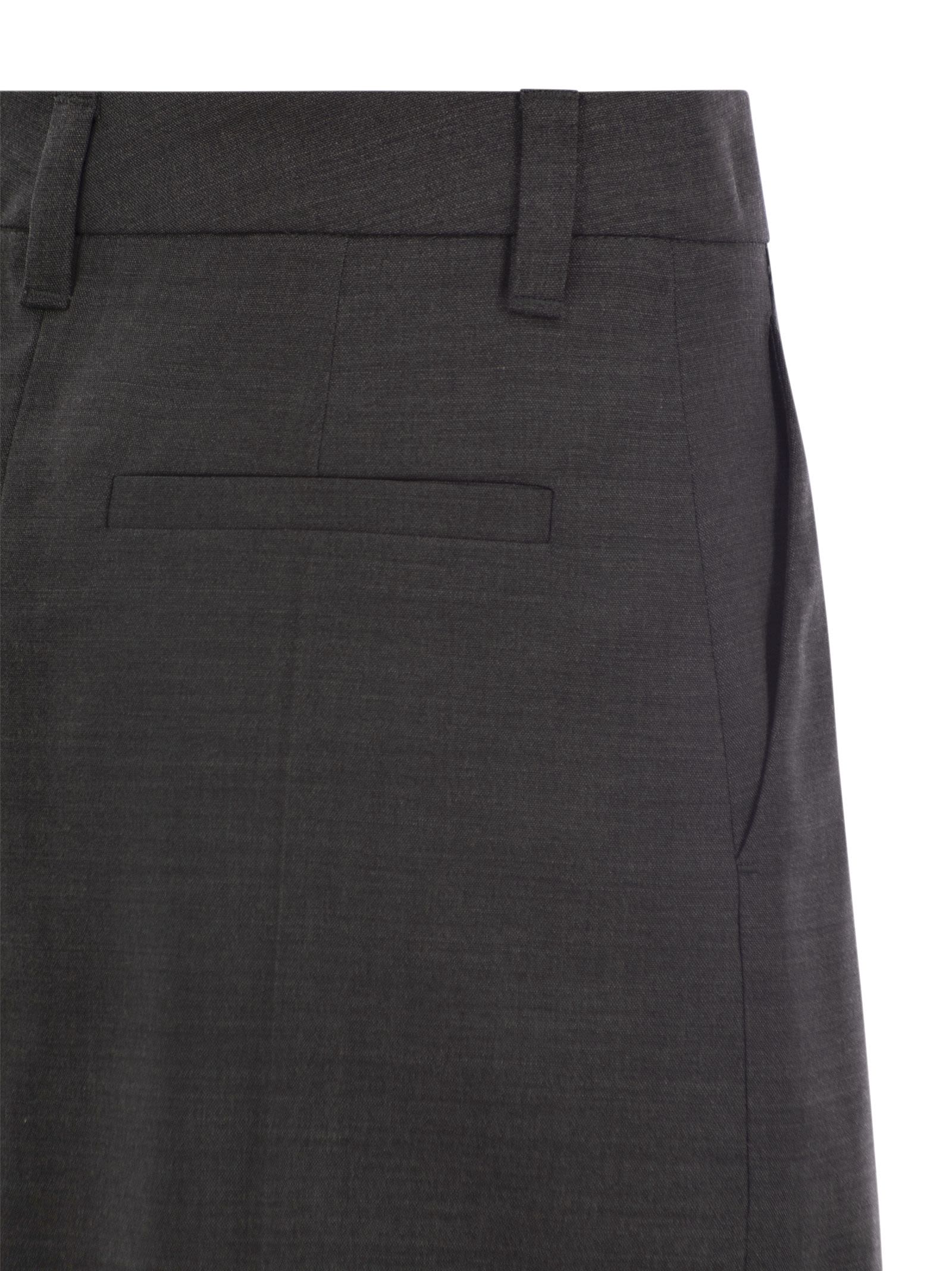 Brunello Cucinelli Women Sartorial Long Skirt In Virgin Wool Canvas by Luosophy