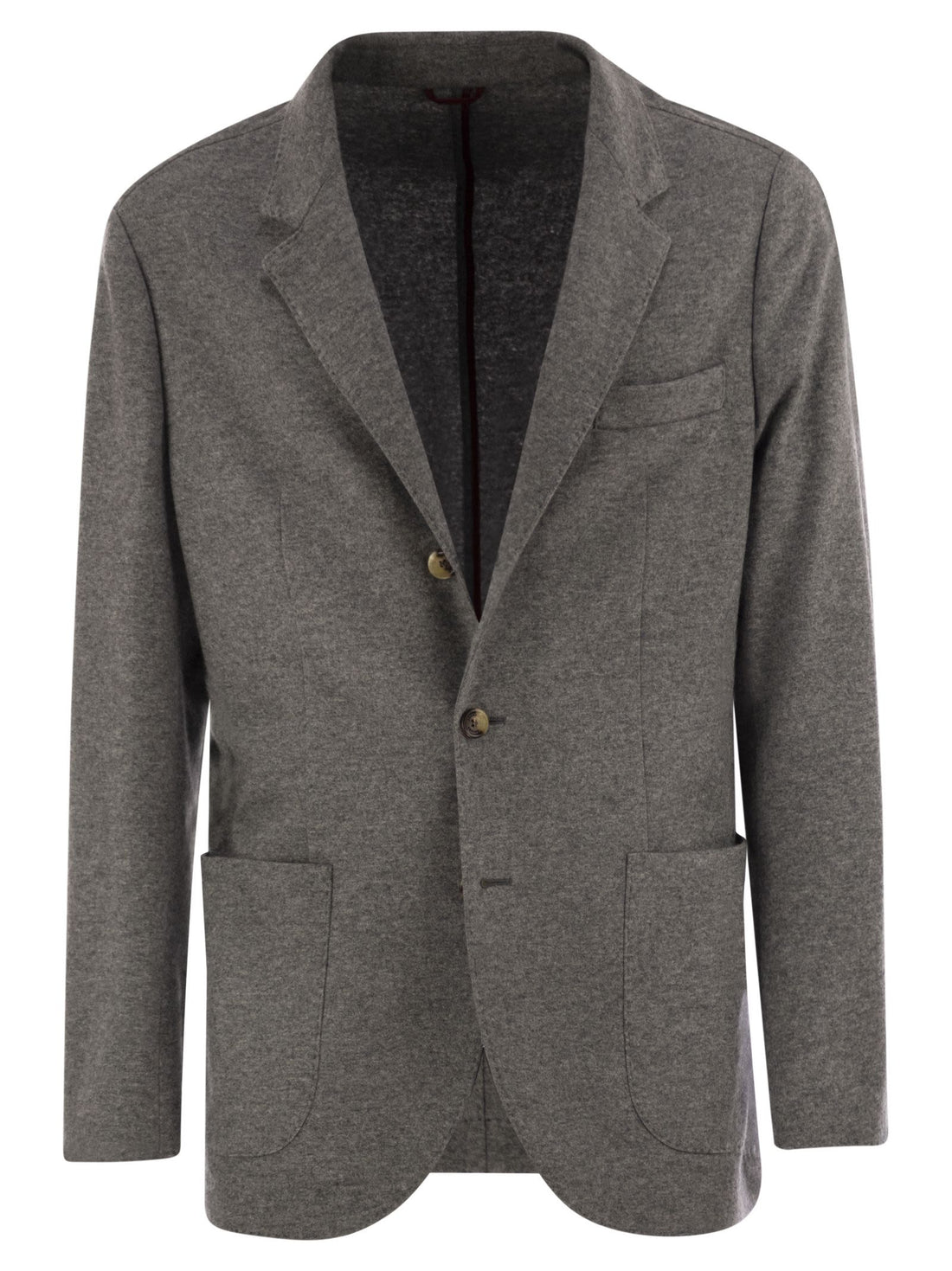 Brunello Cucinelli Men Cashmere Jersey Blazer With Patch Pockets by Luosophy