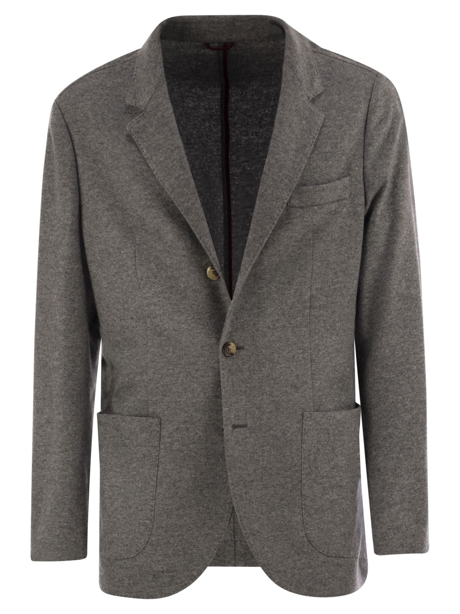 Brunello Cucinelli Men Cashmere Jersey Blazer With Patch Pockets by Luosophy