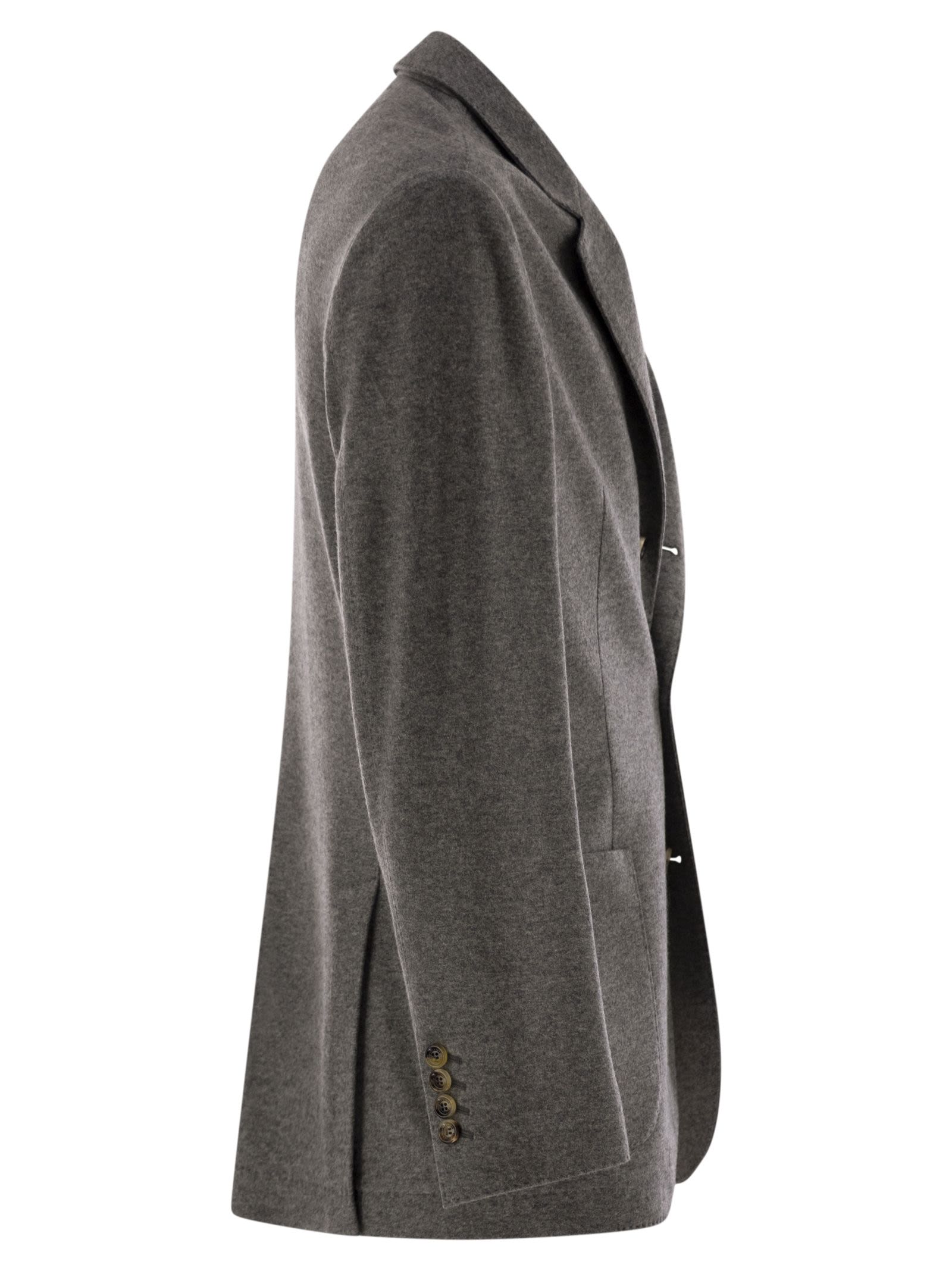 Brunello Cucinelli Men Cashmere Jersey Blazer With Patch Pockets by Luosophy