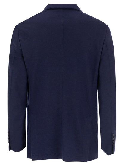 Brunello Cucinelli Men Cashmere Jersey Blazer With Patch Pockets by Luosophy