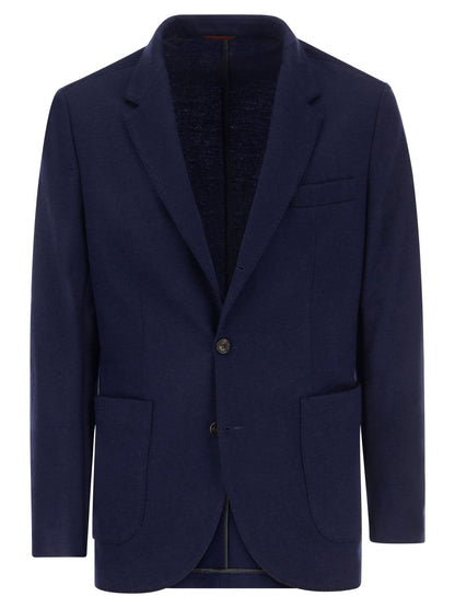 Brunello Cucinelli Men Cashmere Jersey Blazer With Patch Pockets by Luosophy