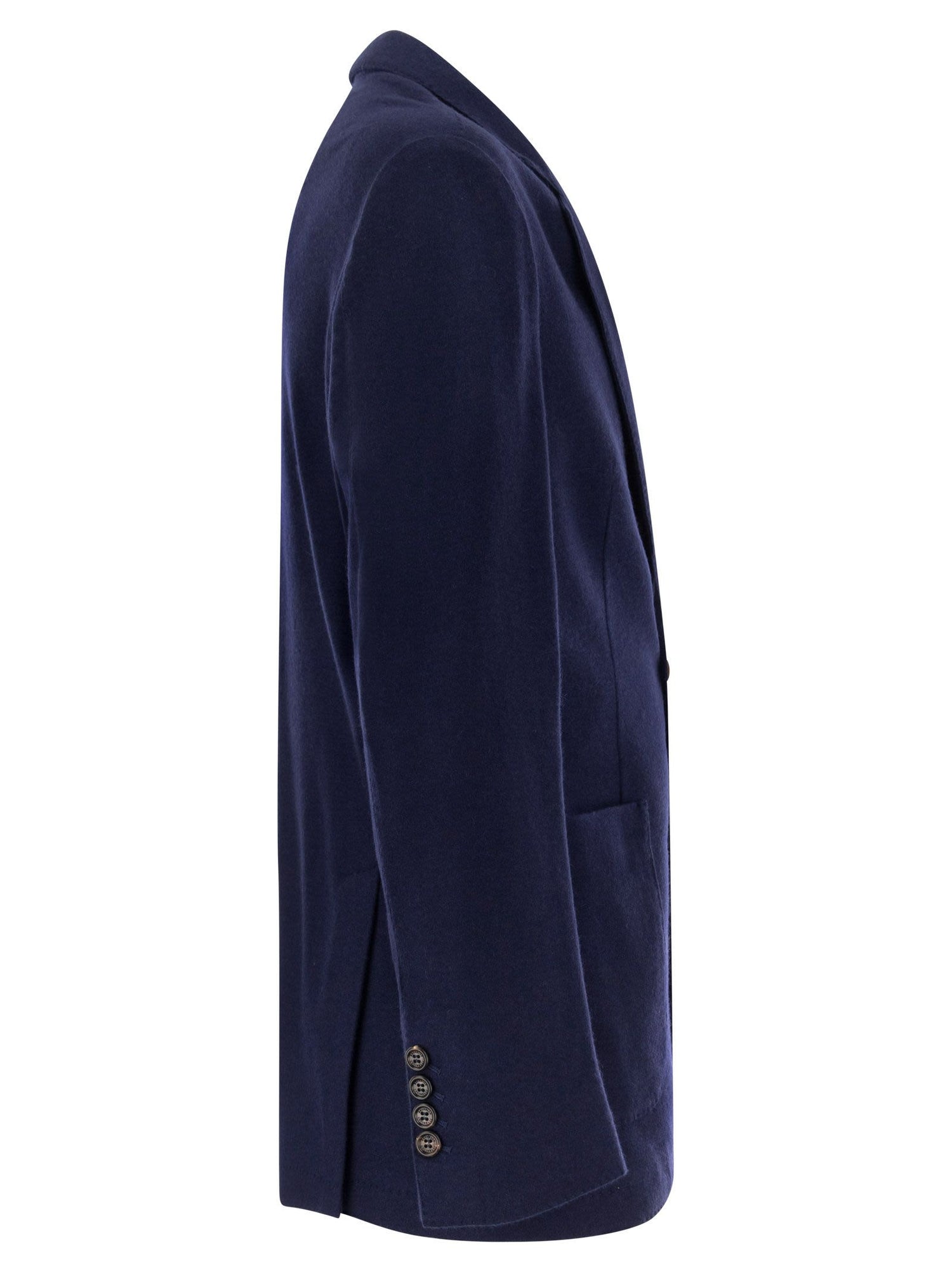 Brunello Cucinelli Men Cashmere Jersey Blazer With Patch Pockets by Luosophy