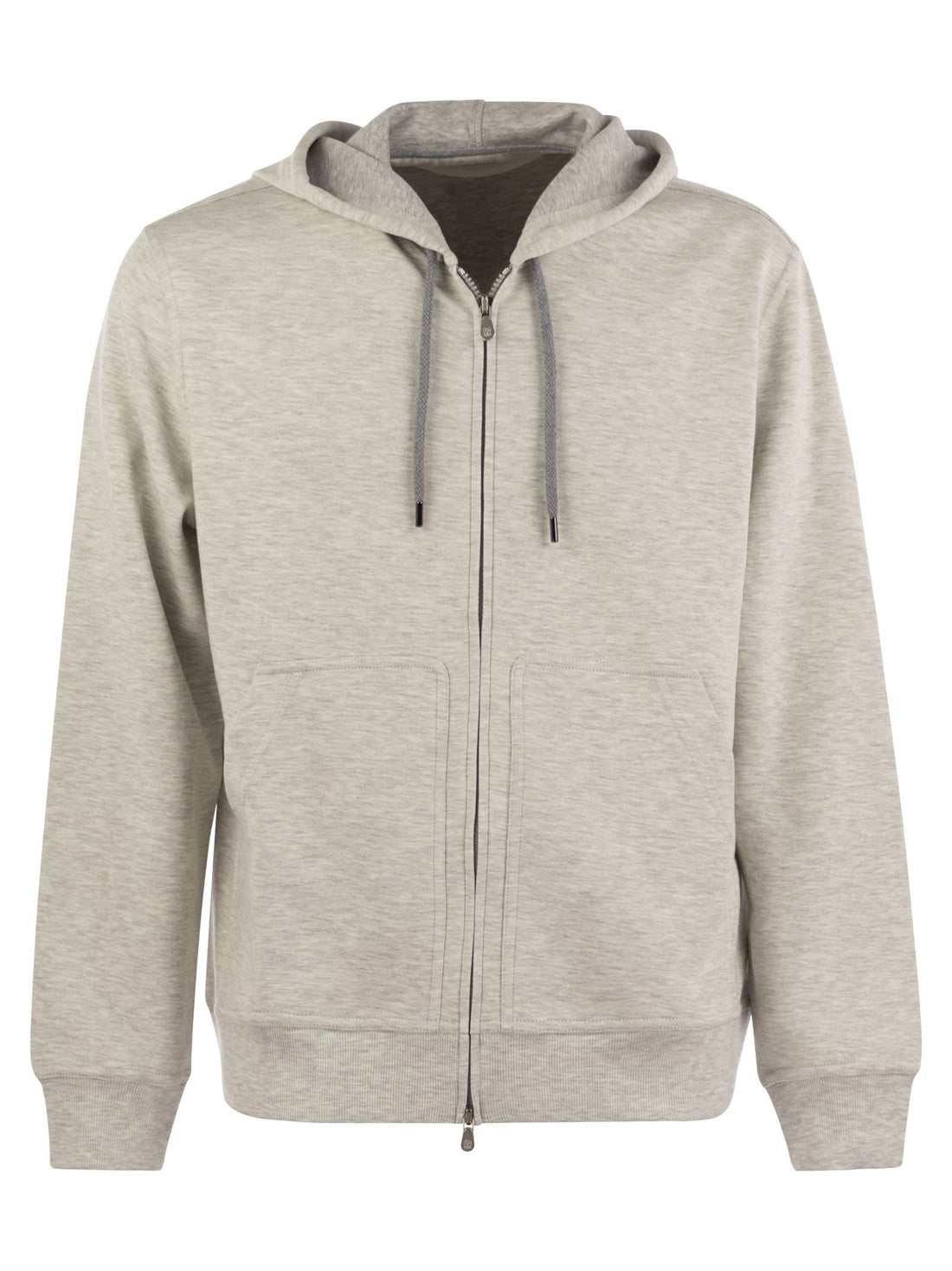 Brunello Cucinelli Men Cotton, Cashmere And Silk Fleece Zipped Topwear by Luosophy