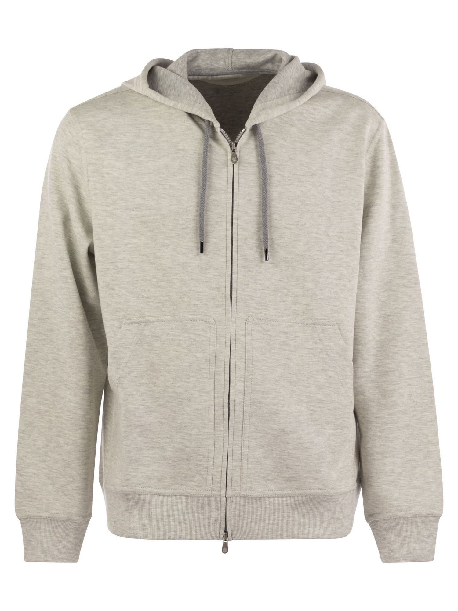 Brunello Cucinelli Men Cotton, Cashmere And Silk Fleece Zipped Topwear by Luosophy