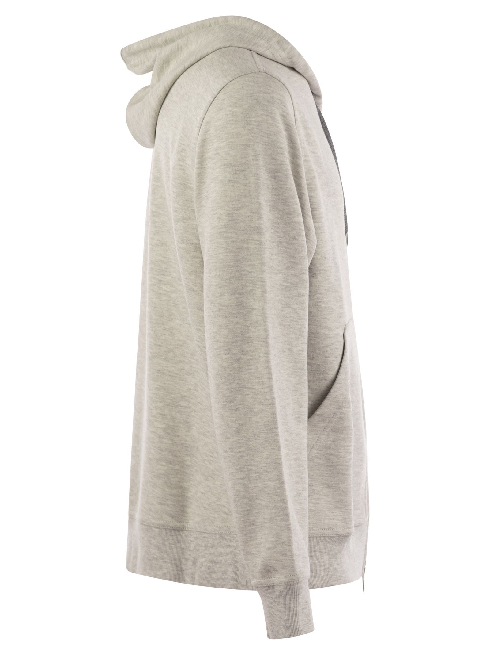 Brunello Cucinelli Men Cotton, Cashmere And Silk Fleece Zipped Topwear by Luosophy