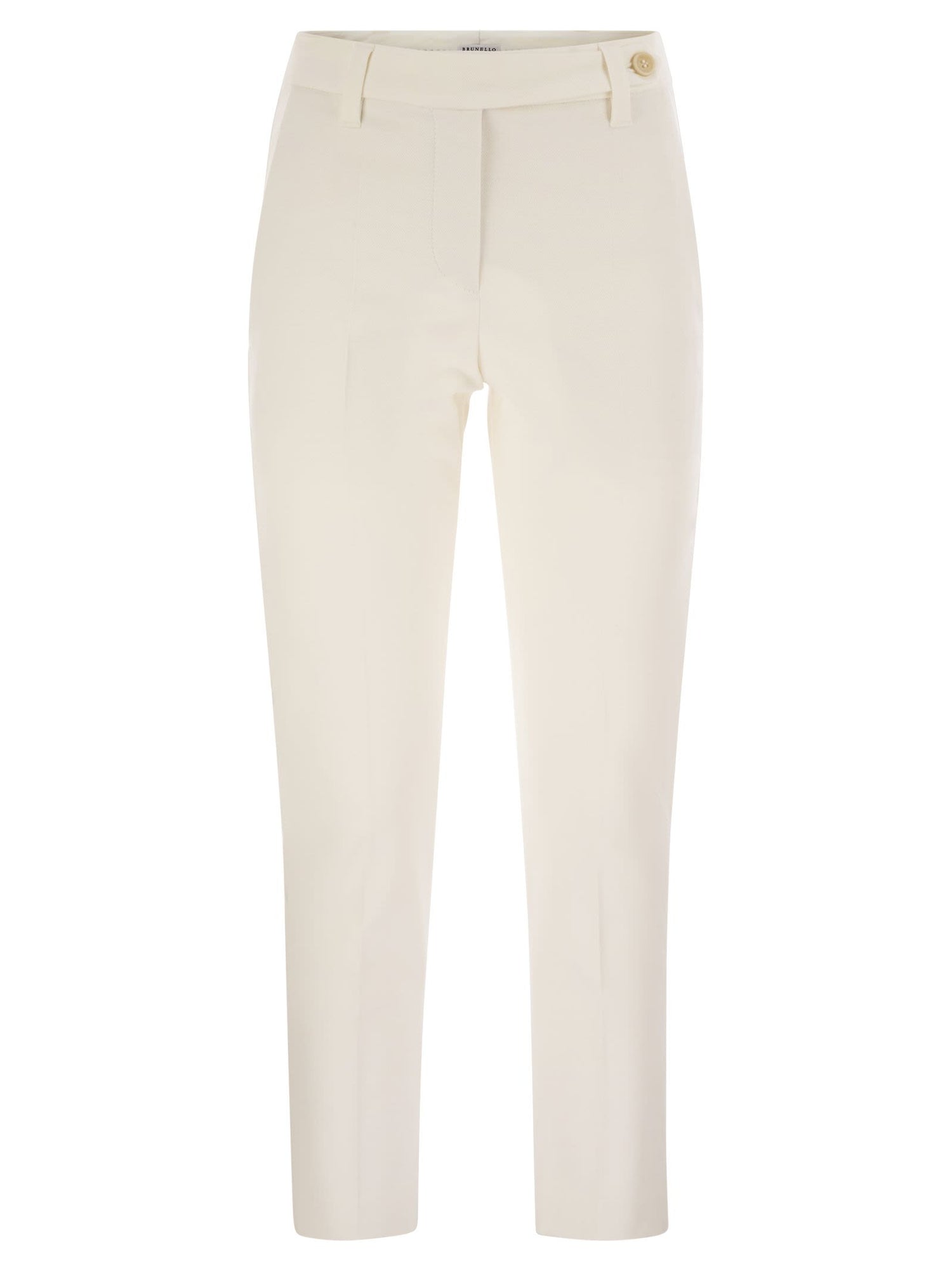 Brunello Cucinelli Women Cigarette Trousers In Stretch Cotton by Luosophy