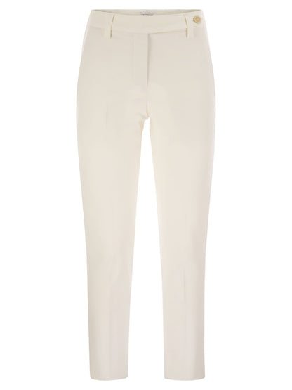 Brunello Cucinelli Women Cigarette Trousers In Stretch Cotton by Luosophy
