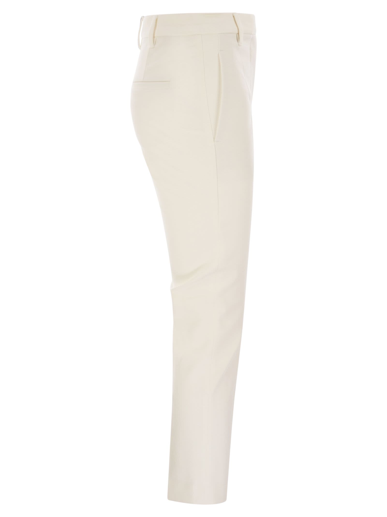 Brunello Cucinelli Women Cigarette Trousers In Stretch Cotton by Luosophy