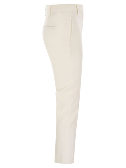 Brunello Cucinelli Women Cigarette Trousers In Stretch Cotton by Luosophy