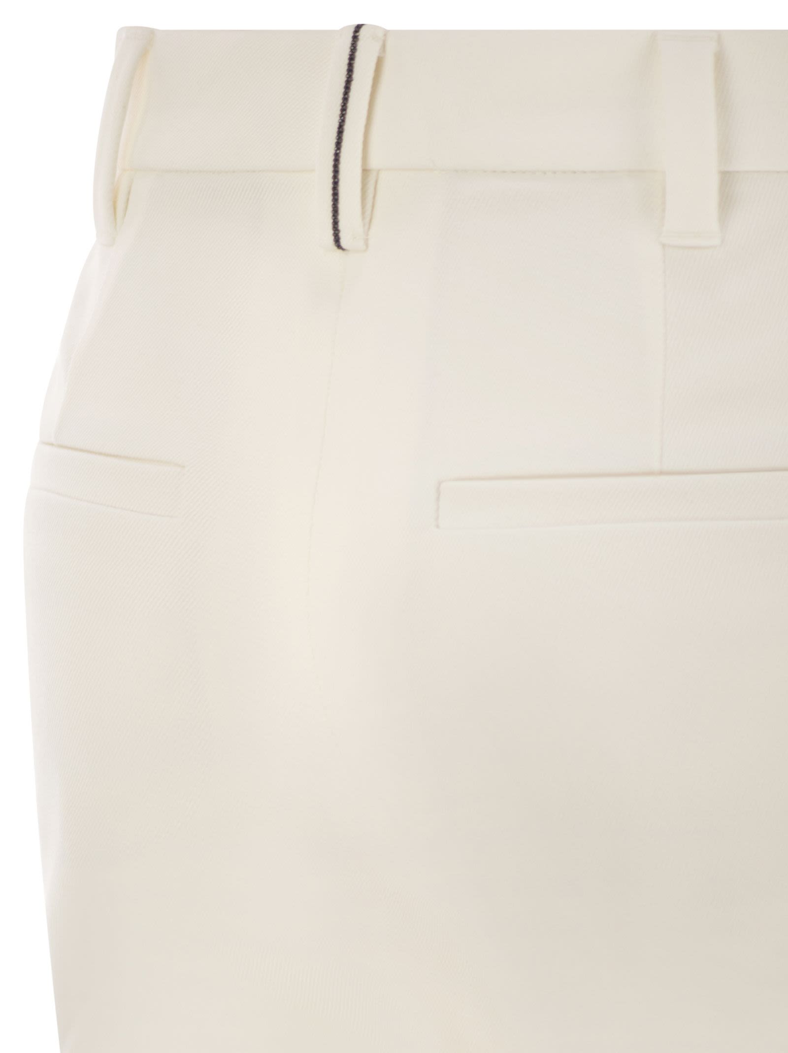 Brunello Cucinelli Women Cigarette Trousers In Stretch Cotton by Luosophy