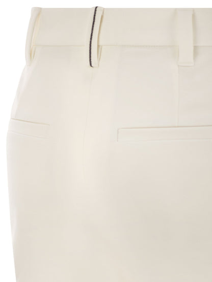 Brunello Cucinelli Women Cigarette Trousers In Stretch Cotton by Luosophy