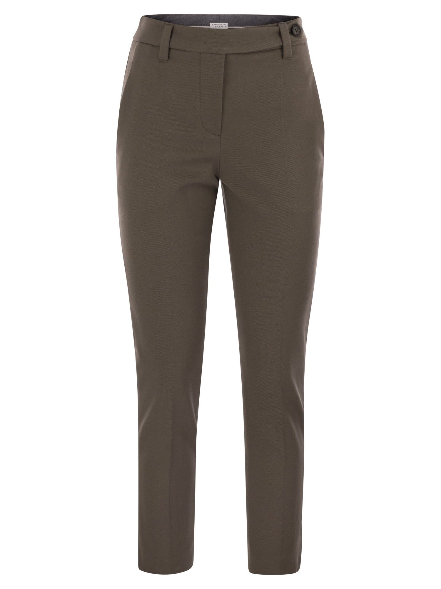 Brunello Cucinelli Women Cigarette Trousers In Stretch Cotton by Luosophy