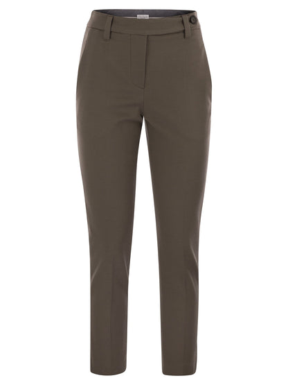 Brunello Cucinelli Women Cigarette Trousers In Stretch Cotton by Luosophy