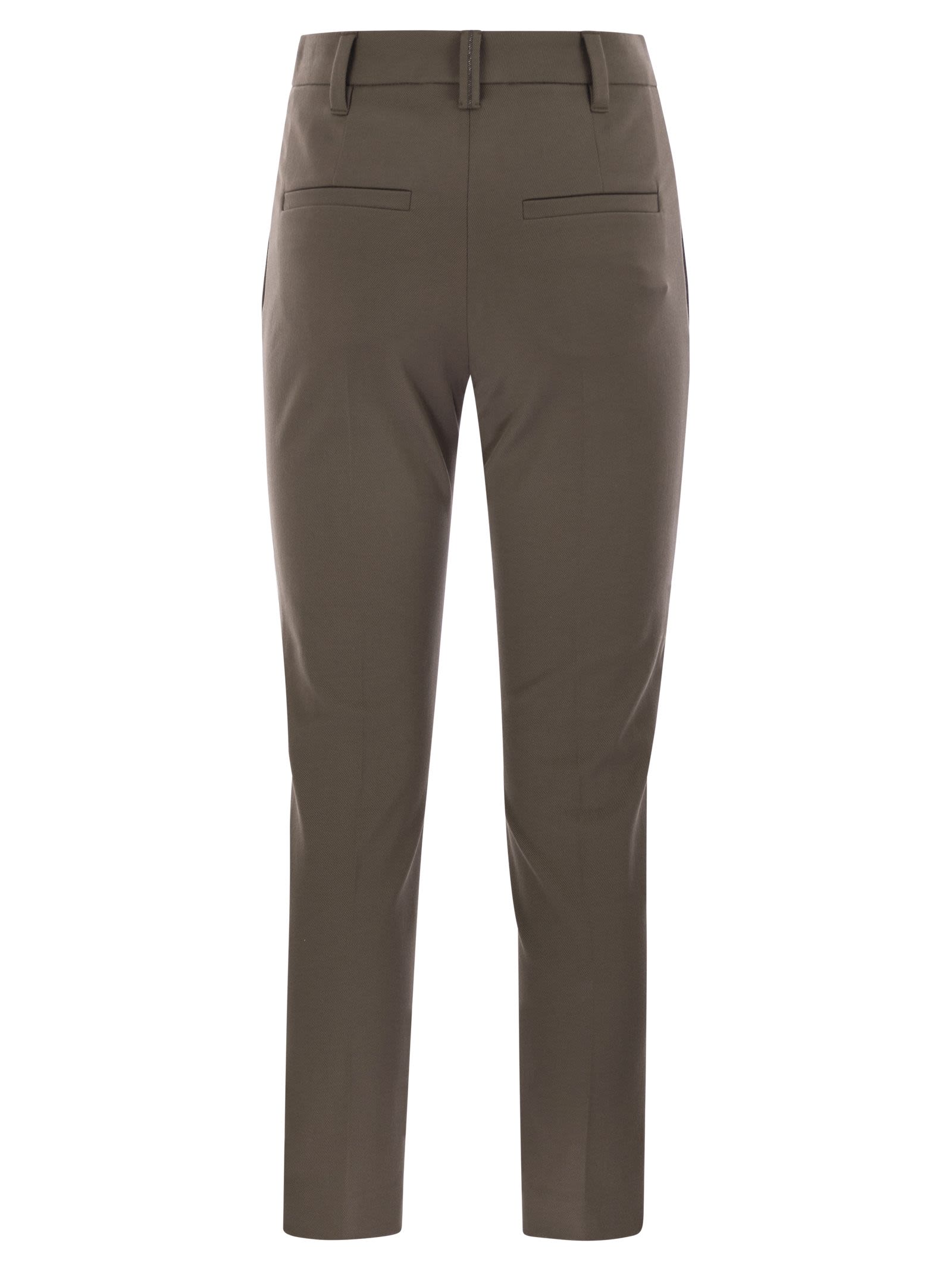 Brunello Cucinelli Women Cigarette Trousers In Stretch Cotton by Luosophy