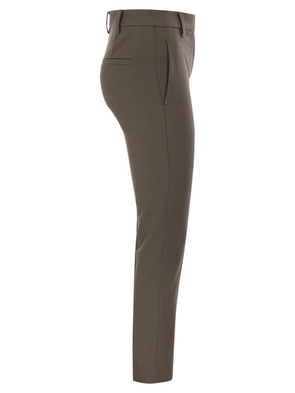 Brunello Cucinelli Women Cigarette Trousers In Stretch Cotton by Luosophy