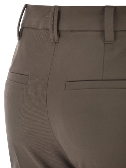 Brunello Cucinelli Women Cigarette Trousers In Stretch Cotton by Luosophy