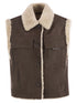 Brunello Cucinelli Women Sleeveless Shearling Outerwear by Luosophy