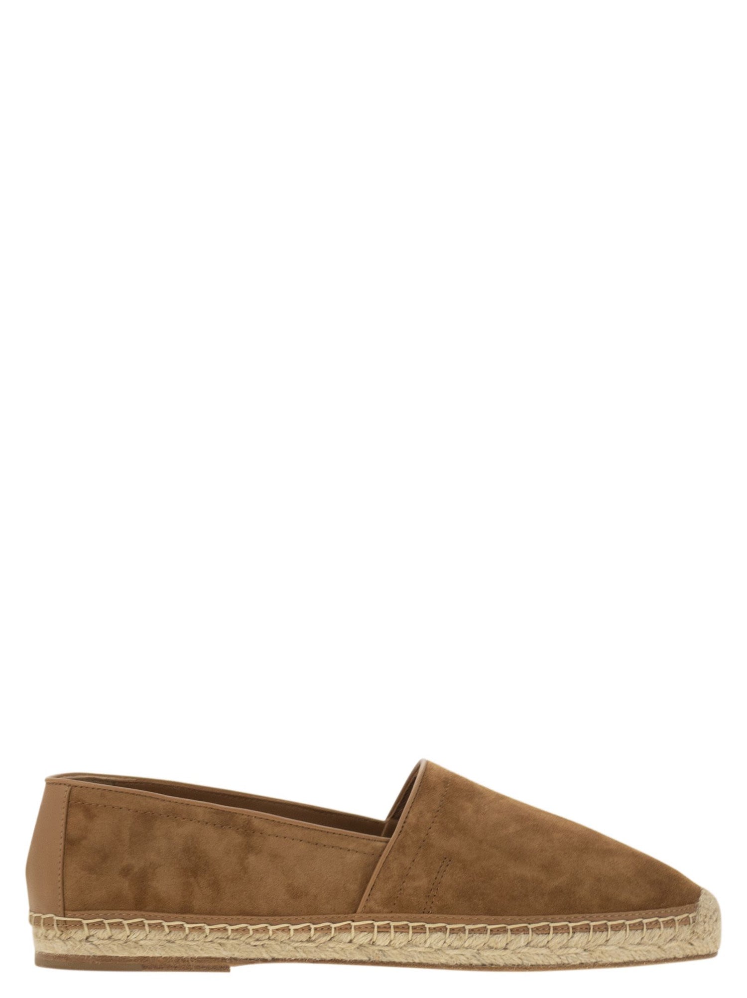 Brunello Cucinelli Men Washed Suede Espadrilles With Beading by Luosophy