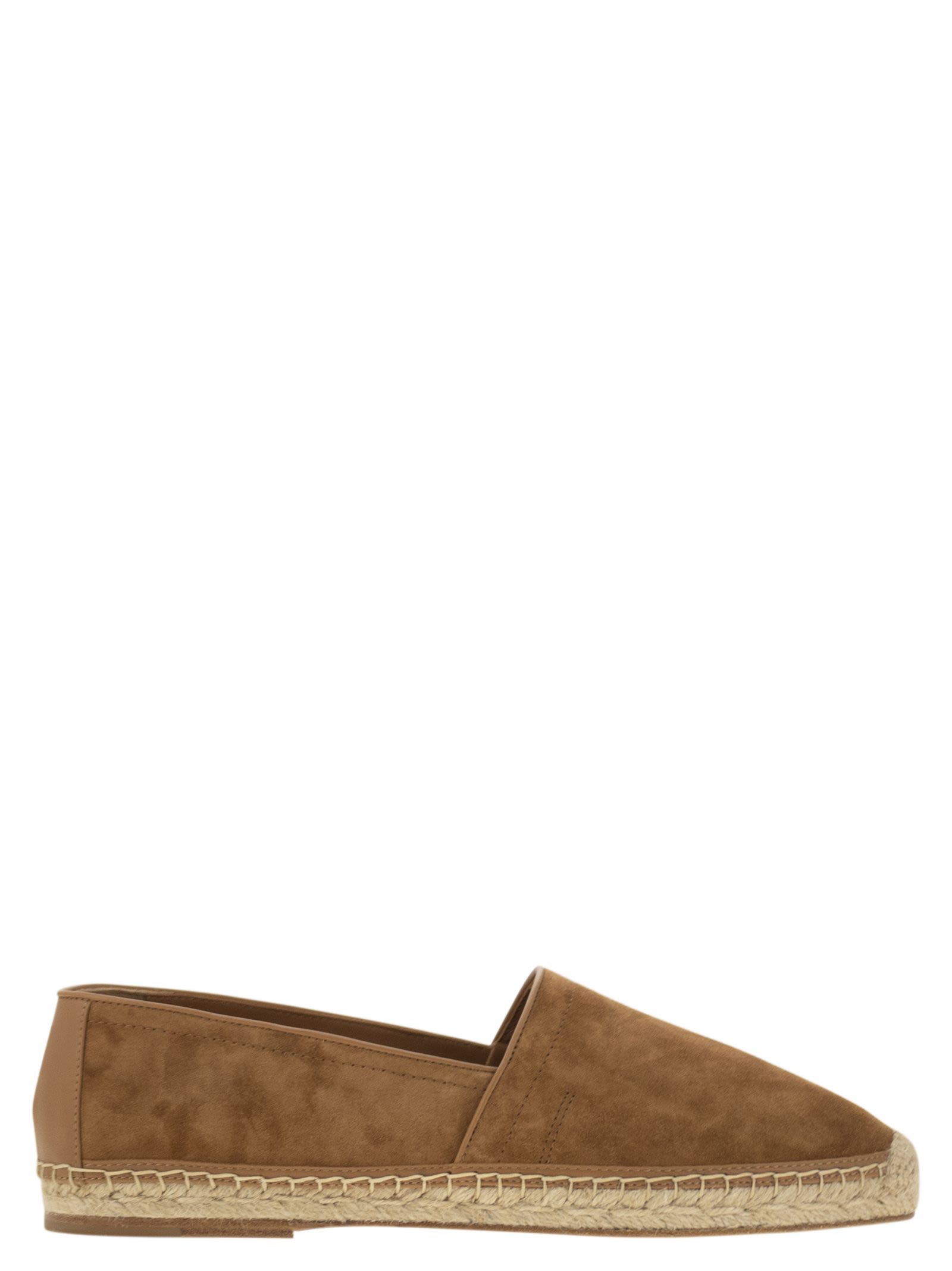 Brunello Cucinelli Men Washed Suede Espadrilles With Beading by Luosophy