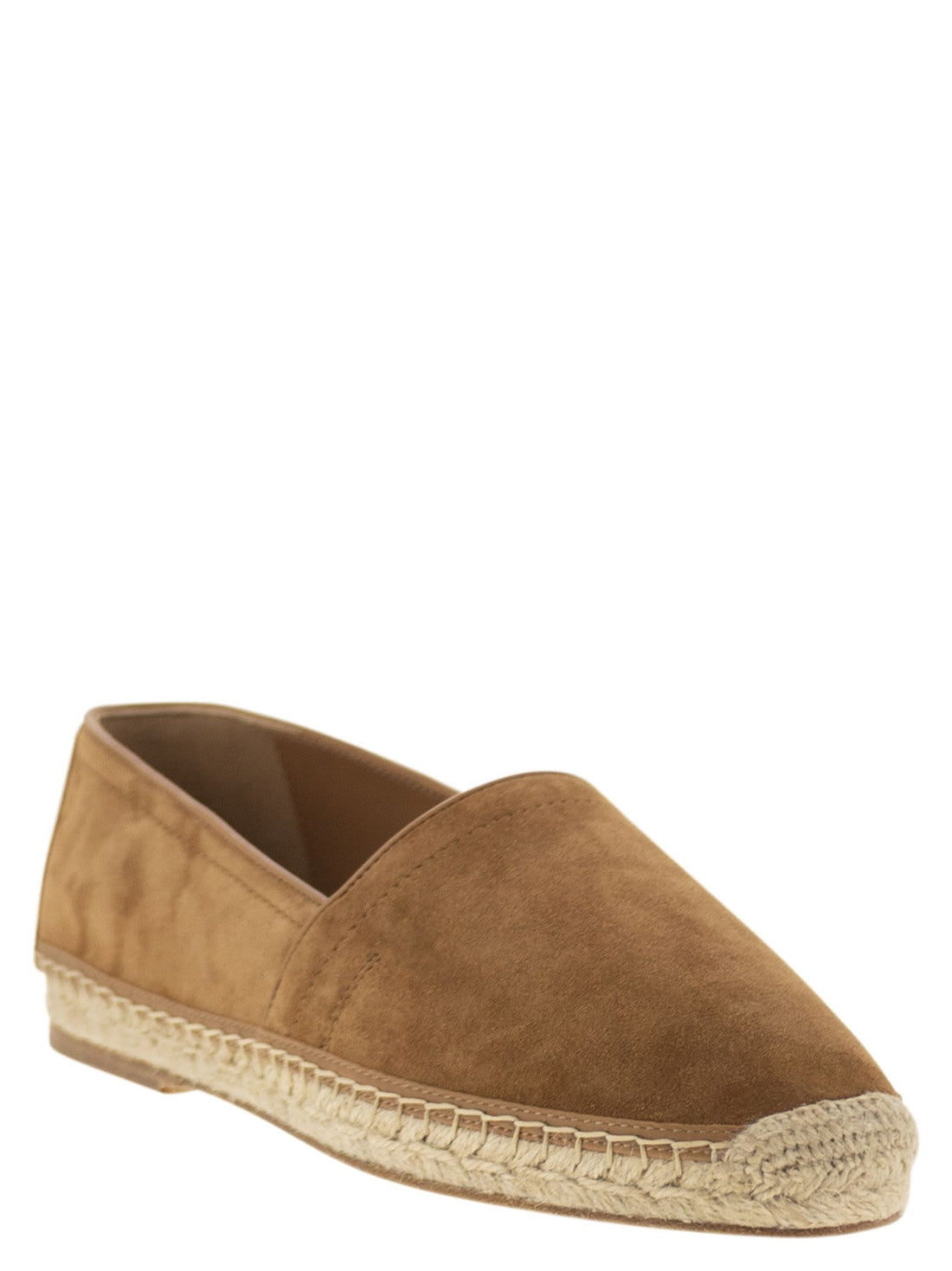 Brunello Cucinelli Men Washed Suede Espadrilles With Beading by Luosophy