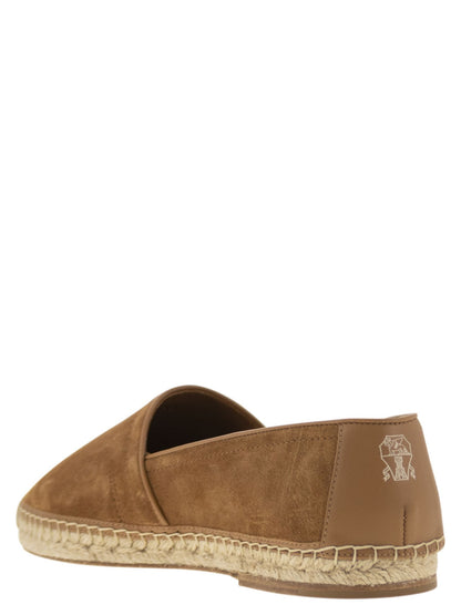 Brunello Cucinelli Men Washed Suede Espadrilles With Beading by Luosophy