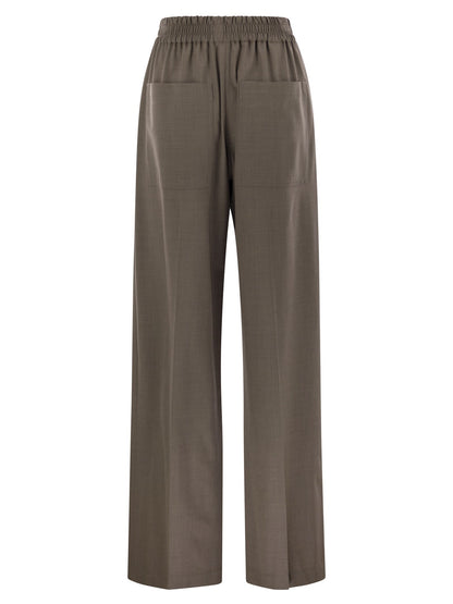 Brunello Cucinelli Women Tropical Luxury Wool Loose Trousers by Luosophy