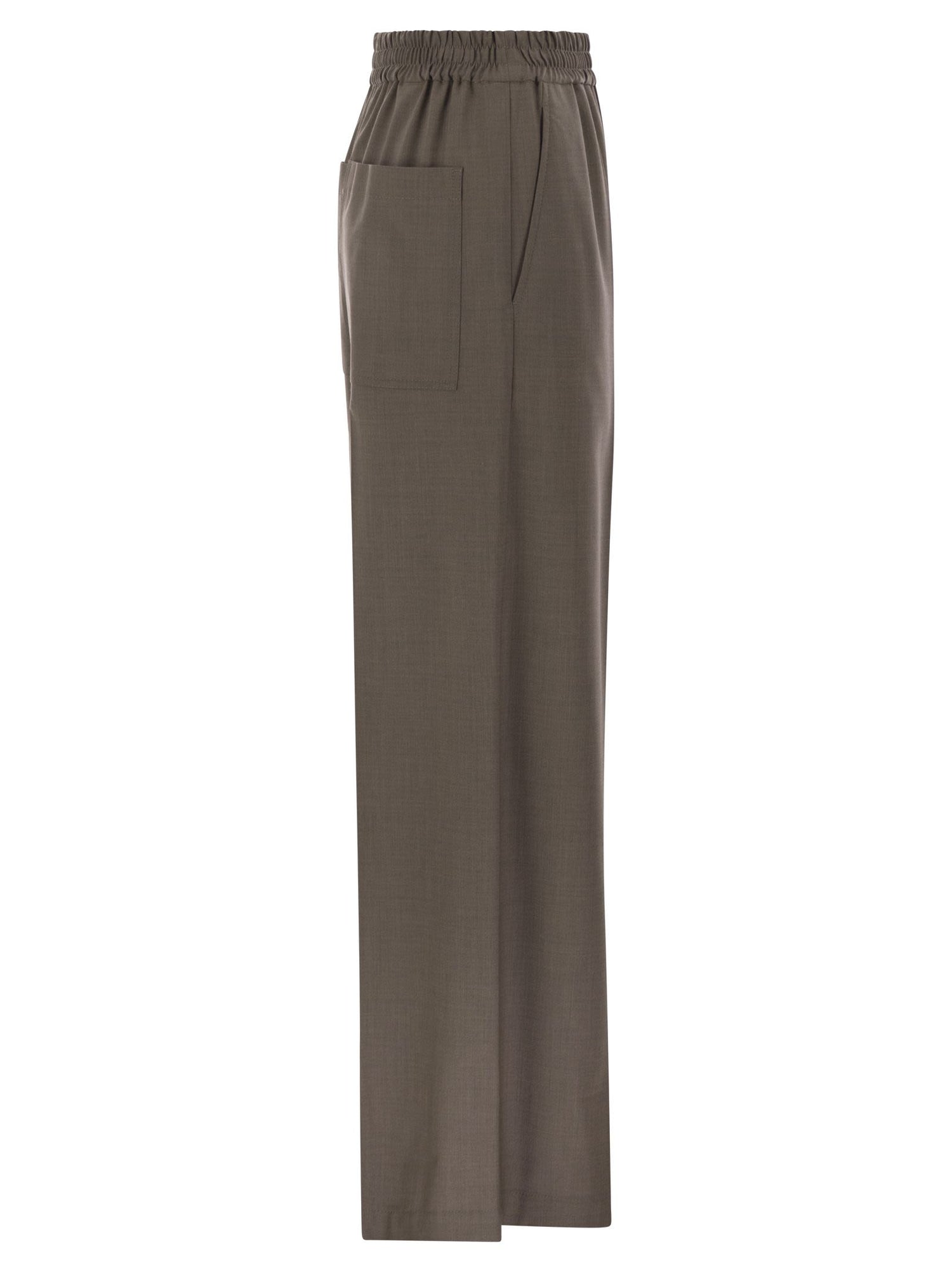 Brunello Cucinelli Women Tropical Luxury Wool Loose Trousers by Luosophy