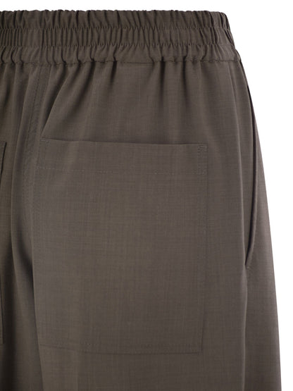 Brunello Cucinelli Women Tropical Luxury Wool Loose Trousers by Luosophy