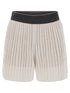 Brunello Cucinelli Women Cotton Net Knit Shorts by Luosophy