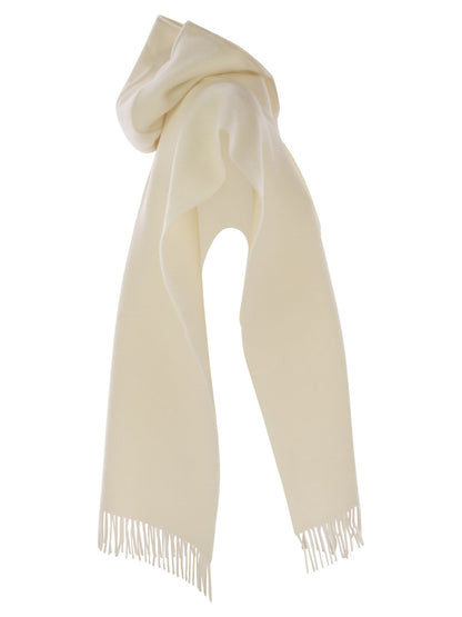 Brunello Cucinelli Women Double Knit Wool And Cashmere Poncho With Hood And Fringes by Luosophy