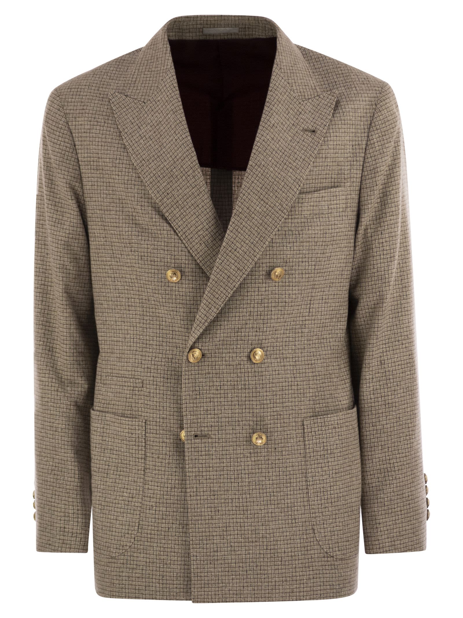 Brunello Cucinelli Men One-And-A-Half Breasted Deconstructed Jacket In Checked Flannel by Luosophy