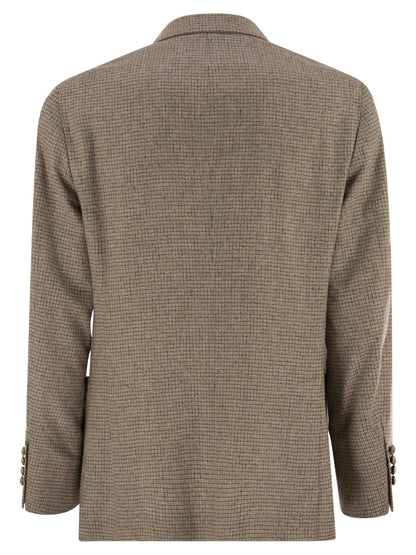 Brunello Cucinelli Men One-And-A-Half Breasted Deconstructed Jacket In Checked Flannel by Luosophy