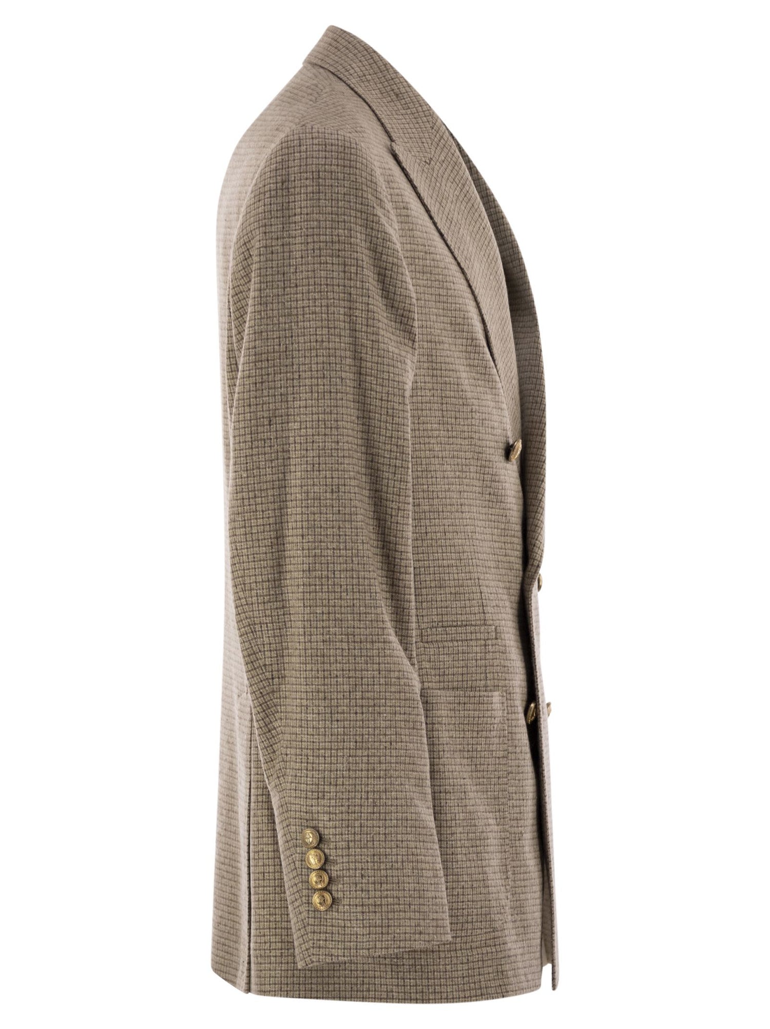 Brunello Cucinelli Men One-And-A-Half Breasted Deconstructed Jacket In Checked Flannel by Luosophy