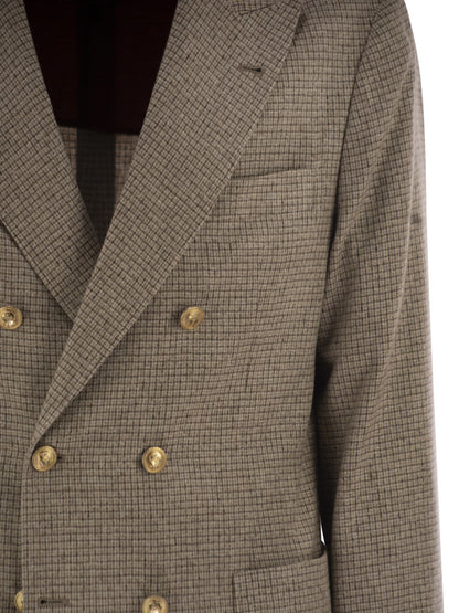 Brunello Cucinelli Men One-And-A-Half Breasted Deconstructed Jacket In Checked Flannel by Luosophy