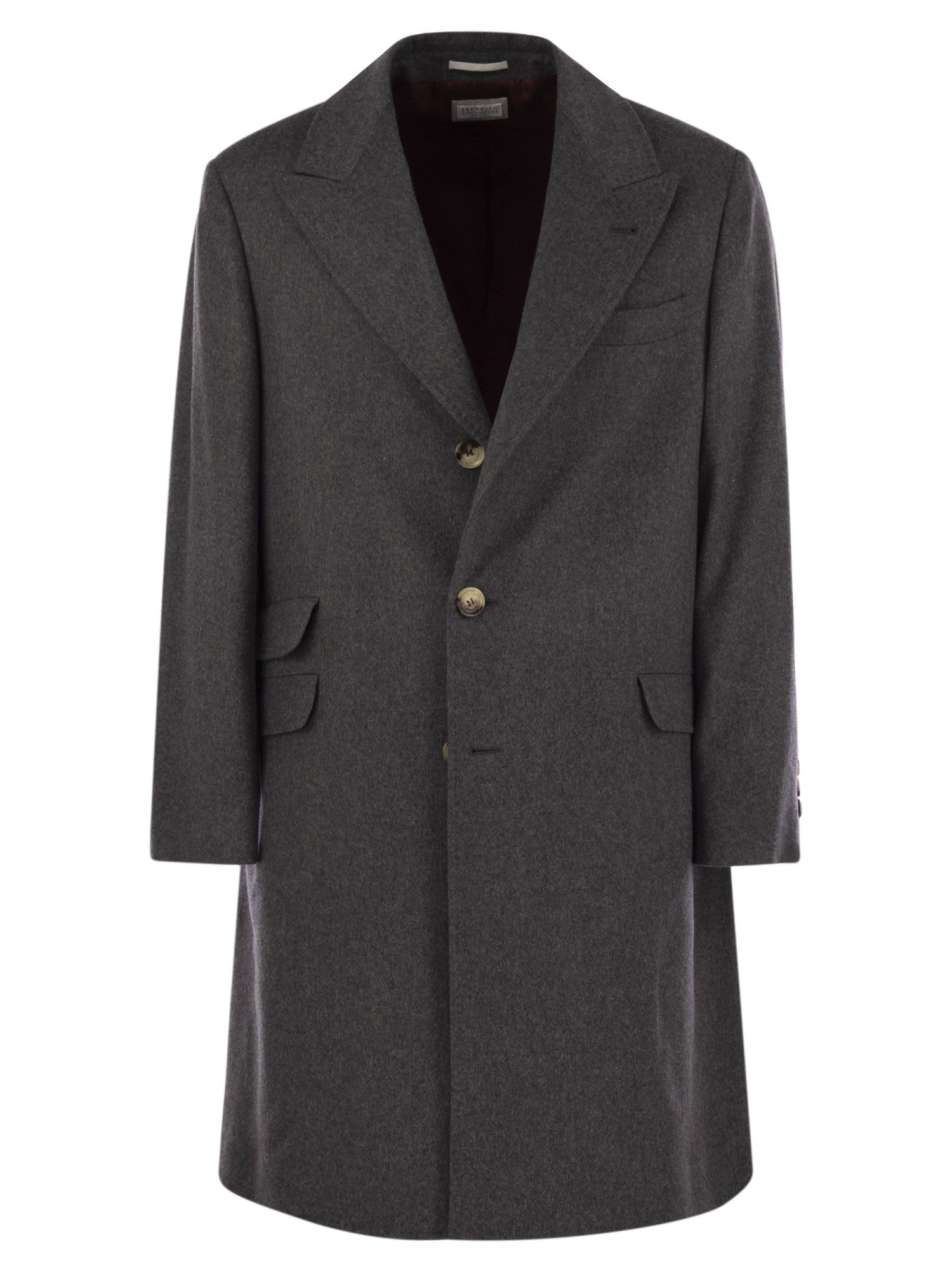 Brunello Cucinelli Men Wool And Cashmere Coat by Luosophy
