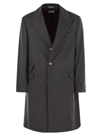 Brunello Cucinelli Men Wool And Cashmere Coat by Luosophy