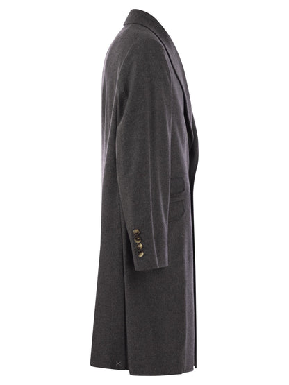 Brunello Cucinelli Men Wool And Cashmere Coat by Luosophy