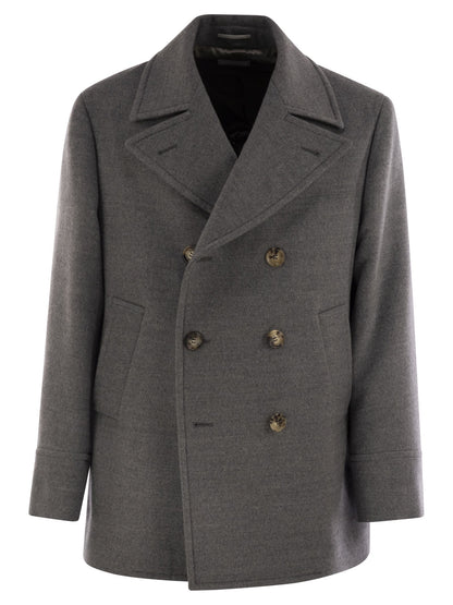 Brunello Cucinelli Men One-And-A-Half-Breasted Wool Coat by Luosophy