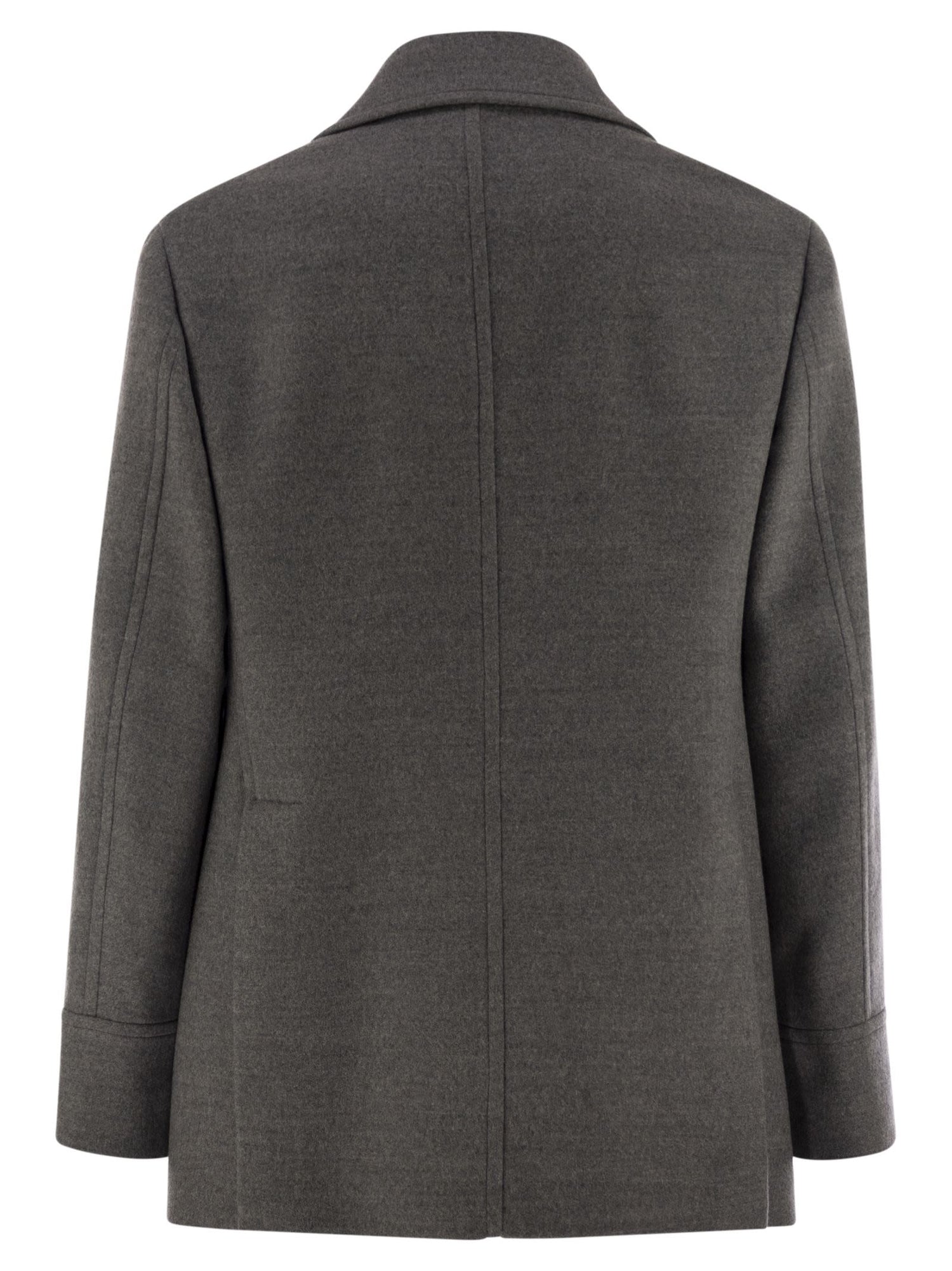 Brunello Cucinelli Men One-And-A-Half-Breasted Wool Coat by Luosophy