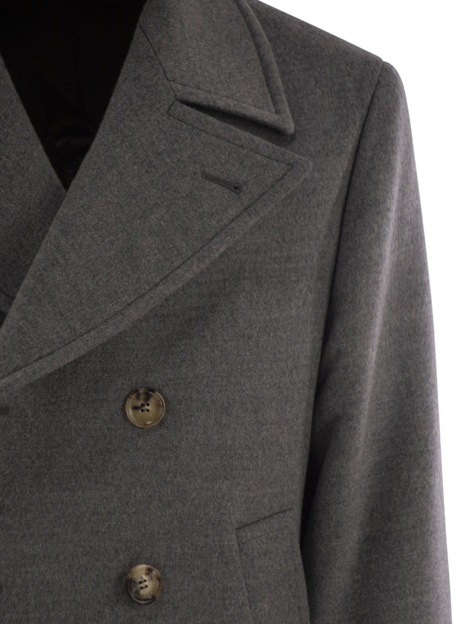 Brunello Cucinelli Men One-And-A-Half-Breasted Wool Coat by Luosophy