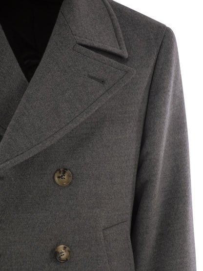 Brunello Cucinelli Men One-And-A-Half-Breasted Wool Coat by Luosophy