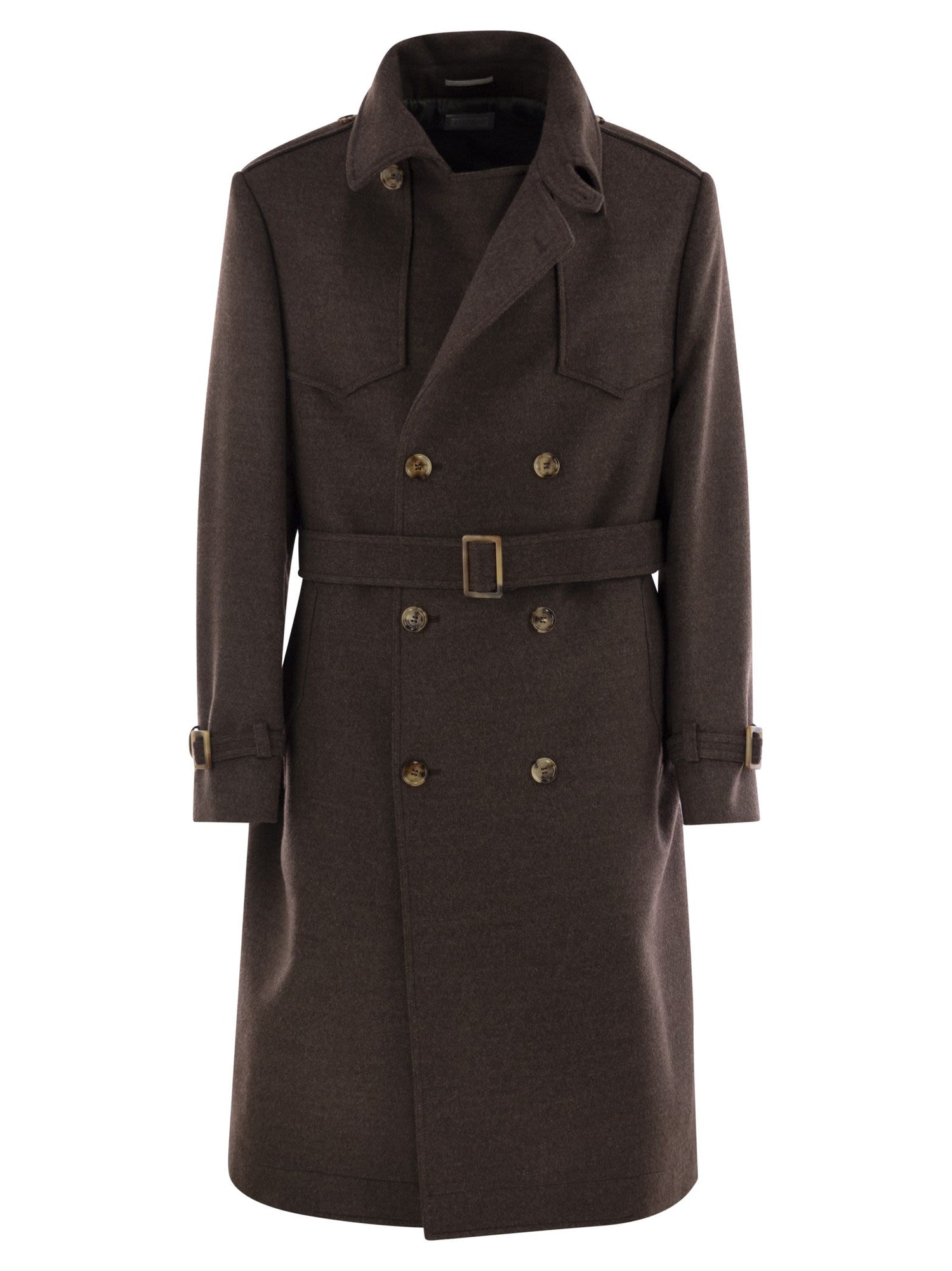 Brunello Cucinelli Men Wool Trench by Luosophy