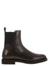 Brunello Cucinelli Women Chelsea Boot In Matt Calfskin With Shiny Detail by Luosophy