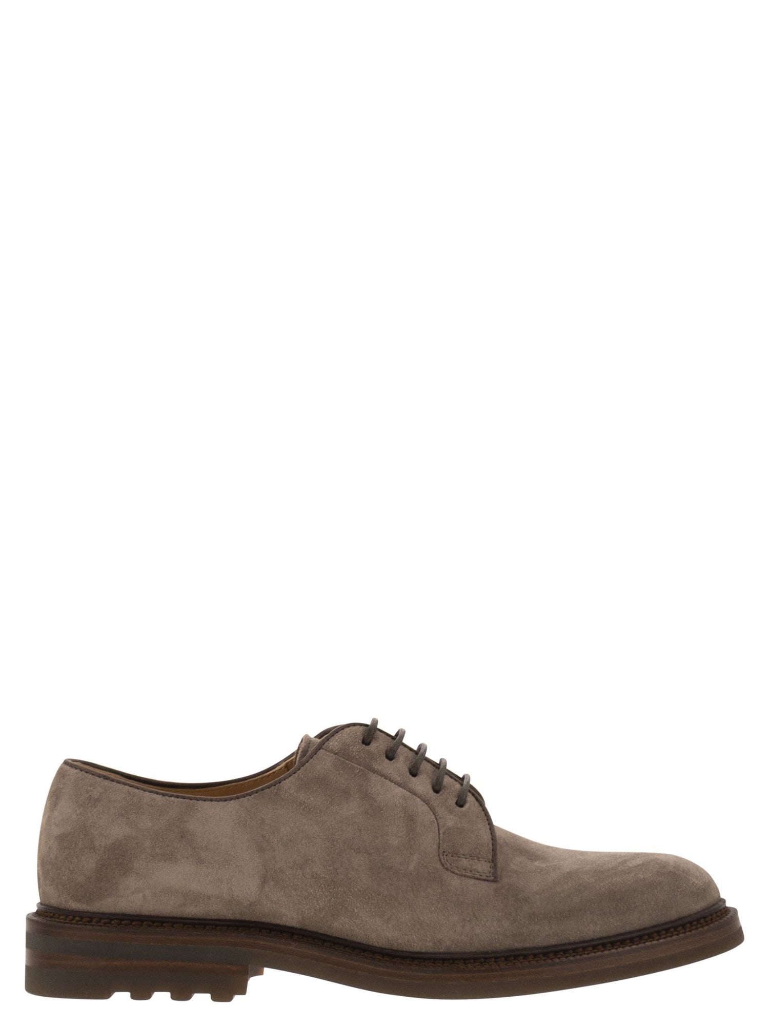 Brunello Cucinelli Men Suede Derby 