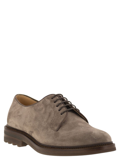 Brunello Cucinelli Men Suede Derby by Luosophy